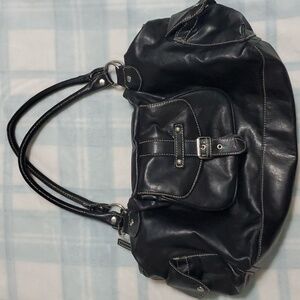 BLACK SHOULDER HANDBAG PURSE